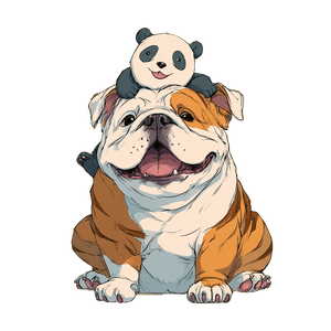 Cartoon Bulldog Panda Vinyl Car Decal Sticker – Waterproof & UV-Resistant 3.4133333333333336"