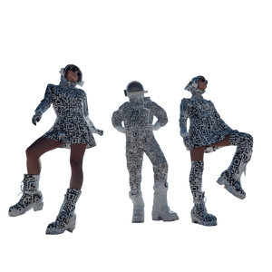 Dancing Space Crew Vinyl Car Decal Sticker – Waterproof & UV-Resistant 3.4133333333333336"