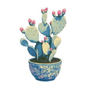 Y2K Blue Cactus Vinyl Car Decal Sticker – Waterproof & UV-Resistant 3.4133333333333336"