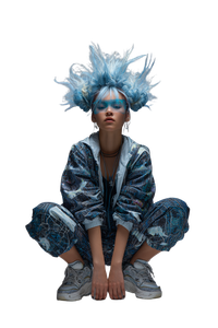 Futuristic Hairstyle Art Vinyl Car Decal Sticker – Waterproof & UV-Resistant 4.4