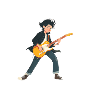 Rock Guitarist V2 Vinyl Car Decal Sticker – Waterproof & UV-Resistant 6.826666666666667"
