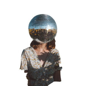 Disco Ball Girl Vinyl Car Decal Sticker – Waterproof & UV-Resistant 3.4133333333333336"