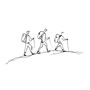 Hiking Trio Vinyl Car Decal Sticker – Waterproof & UV-Resistant 6.826666666666667"