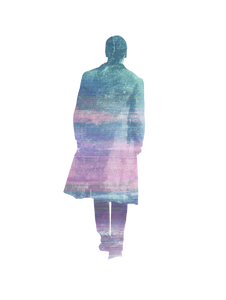 Ethereal Silhouette Man V2 Vinyl Car Decal Sticker – Waterproof & UV-Resistant 4.1066666666666665"