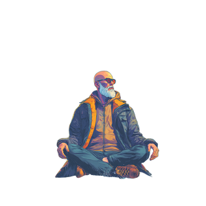 Meditating Man V22 Vinyl Car Decal Sticker – Waterproof & UV-Resistant 3.4133333333333336"