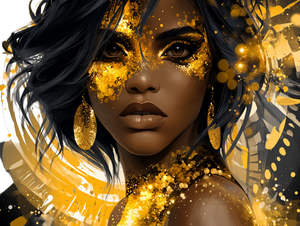 Golden Fantasy Muse Vinyl Car Decal Sticker – Waterproof & UV-Resistant 6.1866666666666665"
