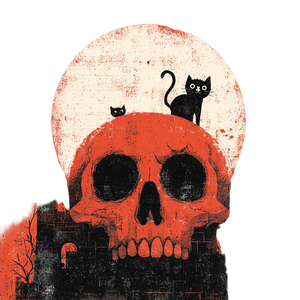 Spooky Halloween Doodle Vinyl Car Decal Sticker – Waterproof & UV-Resistant 3.4133333333333336"