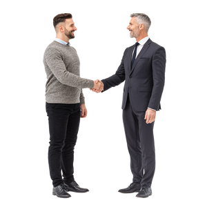 Elite Businessmen Handshake Vinyl Car Decal Sticker – Waterproof & UV-Resistant 6.826666666666667"