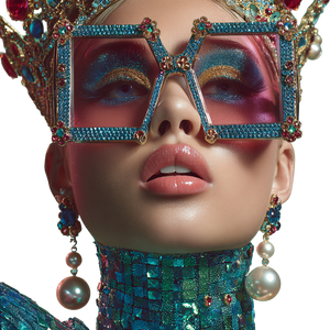 Glamorous Retro-Futurist Muse Vinyl Car Decal Sticker – Waterproof & UV-Resistant 6.826666666666667"
