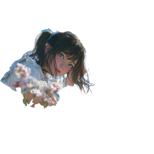 Anime Girl In Flowers V3 Vinyl Car Decal Sticker – Waterproof & UV-Resistant 3.4133333333333336"