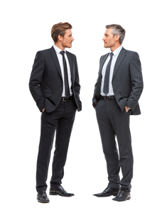 Businessmen Conversing Vinyl Car Decal Sticker – Waterproof & UV-Resistant 4.16"