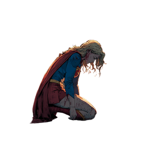 Defeated Supergirl Heroine Vinyl Car Decal Sticker – Waterproof & UV-Resistant 6.826666666666667"