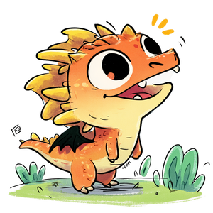 Playful Little Dragon Vinyl Car Decal Sticker – Waterproof & UV-Resistant 6.826666666666667"