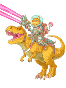 Space Cat Rider Vinyl Car Decal Sticker – Waterproof & UV-Resistant 8.213333333333333"