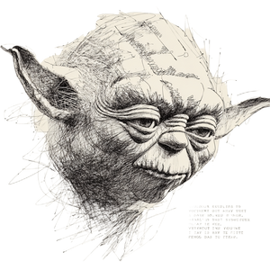 Abstract Yoda Head Vinyl Car Decal Sticker – Waterproof & UV-Resistant 3.4133333333333336"