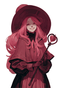 Smiling Red Witch Vinyl Car Decal Sticker – Waterproof & UV-Resistant 4.373333333333333"