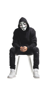 Masked Man Sitting V2 Vinyl Car Decal Sticker – Waterproof & UV-Resistant 4.8533333333333335"