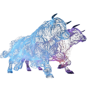 Neon Wireframe Bulls Vinyl Car Decal Sticker – Waterproof & UV-Resistant 3.4133333333333336"