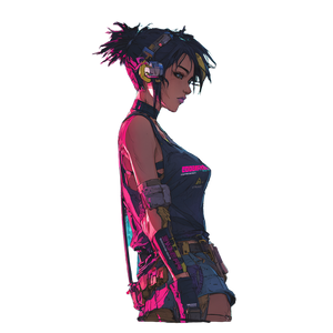 Cyberpunk Anime Girl V112 Vinyl Car Decal Sticker – Waterproof & UV-Resistant 3.4133333333333336"