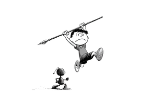 Leaping Spear Boy Vinyl Car Decal Sticker – Waterproof & UV-Resistant 5.97333333333333