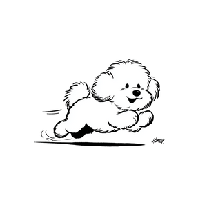 Cheerful Bichon Frise Vinyl Car Decal Sticker – Waterproof & UV-Resistant 3.4133333333333336"