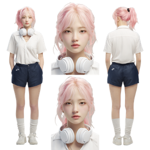 Korean Schoolgirl Character Vinyl Car Decal Sticker – Waterproof & UV-Resistant 6.826666666666667"