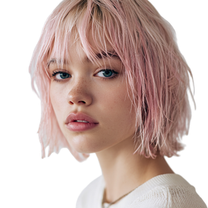 Pink-Haired Model Vinyl Car Decal Sticker – Waterproof & UV-Resistant 3.4133333333333336"