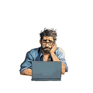 Sad Office Worker V7 Vinyl Car Decal Sticker – Waterproof & UV-Resistant 3.4133333333333336"