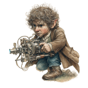 Hobbit Ray Gun Vinyl Car Decal Sticker – Waterproof & UV-Resistant 3.4133333333333336"