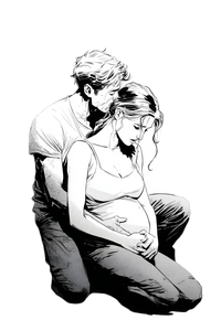 Pregnant Embrace Vinyl Car Decal Sticker – Waterproof & UV-Resistant 4.4