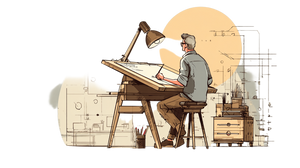 Architect Drawing V2 Vinyl Car Decal Sticker – Waterproof & UV-Resistant 2.72"