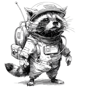 Space Raccoon V3 Vinyl Car Decal Sticker – Waterproof & UV-Resistant 6.826666666666667"