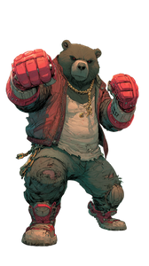 Hip-Hop Bear Boxer Vinyl Car Decal Sticker – Waterproof & UV-Resistant 4.8533333333333335"