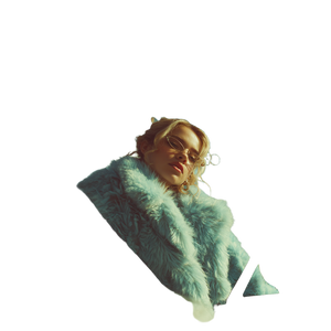 Blonde In Blue Fur Vinyl Car Decal Sticker – Waterproof & UV-Resistant 3.4133333333333336"