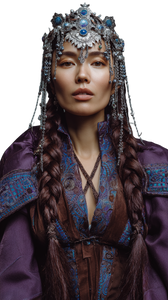 Futuristic Kazakh Warrior Vinyl Car Decal Sticker – Waterproof & UV-Resistant 9.706666666666667"