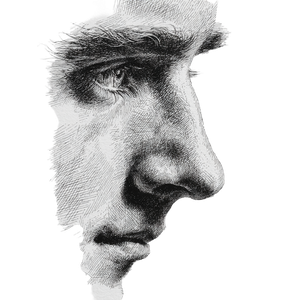 Human Nose Sketch Vinyl Car Decal Sticker – Waterproof & UV-Resistant 3.4133333333333336"
