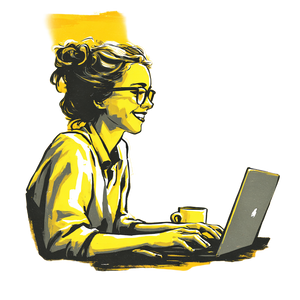 Smiling Office Worker V16 Vinyl Car Decal Sticker – Waterproof & UV-Resistant 6.826666666666667"