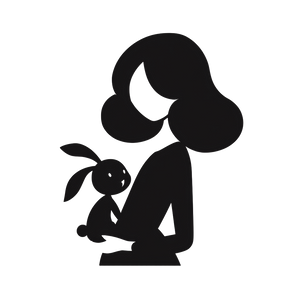 Minimalist Doll Hare Vinyl Car Decal Sticker – Waterproof & UV-Resistant 3.4133333333333336"