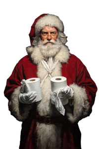 Santa With Toilet Paper Vinyl Car Decal Sticker – Waterproof & UV-Resistant 4.4