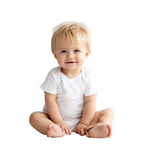 Smiling Blond Baby Vinyl Car Decal Sticker – Waterproof & UV-Resistant 3.4133333333333336"