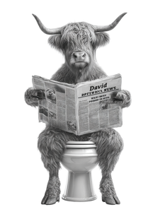 Highland Cow Reading Vinyl Car Decal Sticker – Waterproof & UV-Resistant 4.1066666666666665"