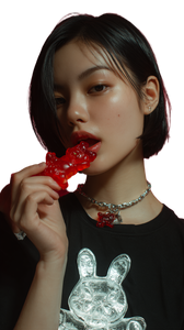 Asian Woman Eating Jelly V2 Vinyl Car Decal Sticker – Waterproof & UV-Resistant 9.706666666666667"