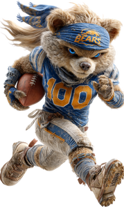 Bear Mascot Football Vinyl Car Decal Sticker – Waterproof & UV-Resistant 9.49333333333333