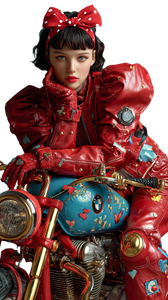 Snow White Biker V3 Vinyl Car Decal Sticker – Waterproof & UV-Resistant 9.706666666666667"