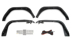 Bold Protection for Jeep Wrangler JL | DV8 Offroad Slim Style Fender Flare Set with LED Signals