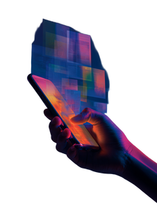 Hand Holding Phone V33 Vinyl Car Decal Sticker – Waterproof & UV-Resistant 4.1066666666666665"