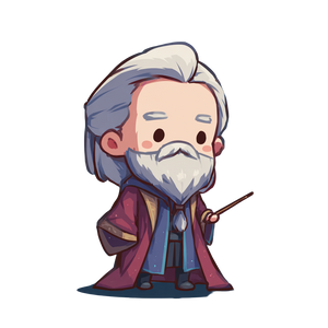 Chibi Dumbledore Vinyl Car Decal Sticker – Waterproof & UV-Resistant 6.826666666666667"