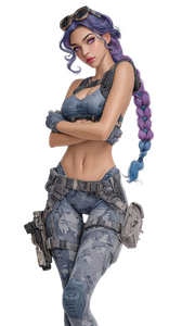 Futuristic Combat Heroine Vinyl Car Decal Sticker – Waterproof & UV-Resistant 4.8533333333333335"