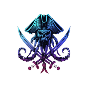 Pirate Octopus Logo Vinyl Car Decal Sticker – Waterproof & UV-Resistant 3.4133333333333336"