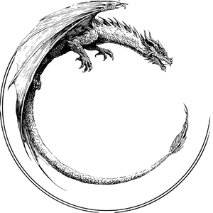 Circular Four-Leg Dragon Vinyl Car Decal Sticker – Waterproof & UV-Resistant 3.4133333333333336"